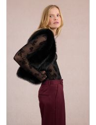 Sleeveless faux fur jacket