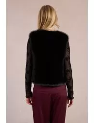 Veste sans manches en fausse fourrure