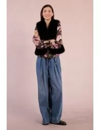 Veste sans manches en fausse fourrure