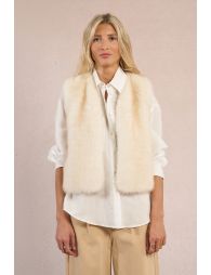 Sleeveless faux fur jacket