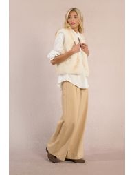 Sleeveless faux fur jacket