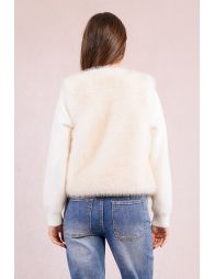 Sleeveless faux fur jacket