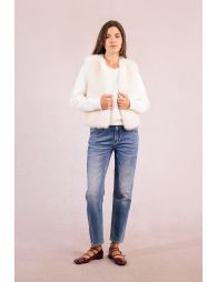 Sleeveless faux fur jacket