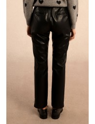 Straight trousers in faux leather