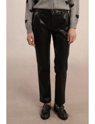 Straight trousers in faux leather
