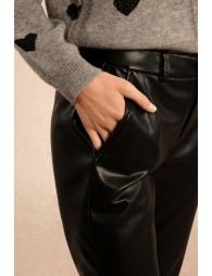 Straight trousers in faux leather