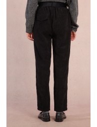 Belted velvet trousers