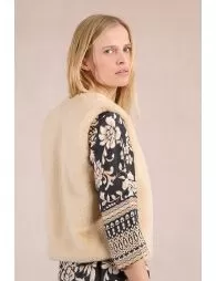 Gilet sans manches en fausse fourrure