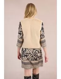 Gilet sans manches en fausse fourrure