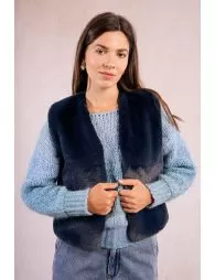 Gilet sans manches en fausse fourrure