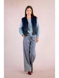 Gilet sans manches en fausse fourrure