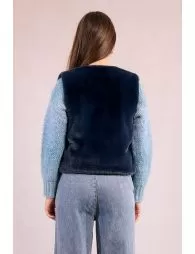 Gilet sans manches en fausse fourrure