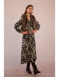 Gilet sans manches en fausse fourrure