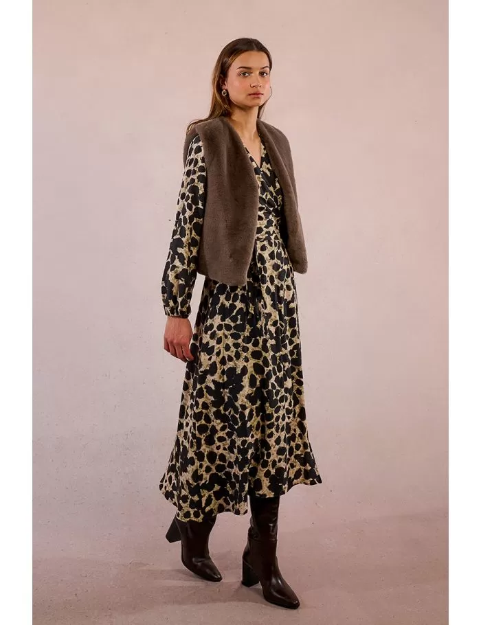 Gilet sans manches en fausse fourrure