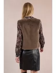 Gilet sans manches en fausse fourrure