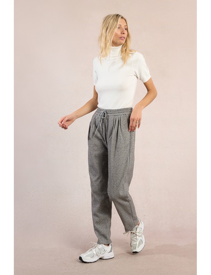 Faux leather jogger pants