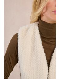 Zigzag faux fur vest