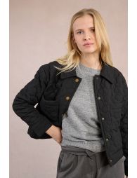 Quilted jacket with flower pattern