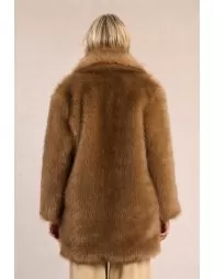 Long manteau imitation fourrure