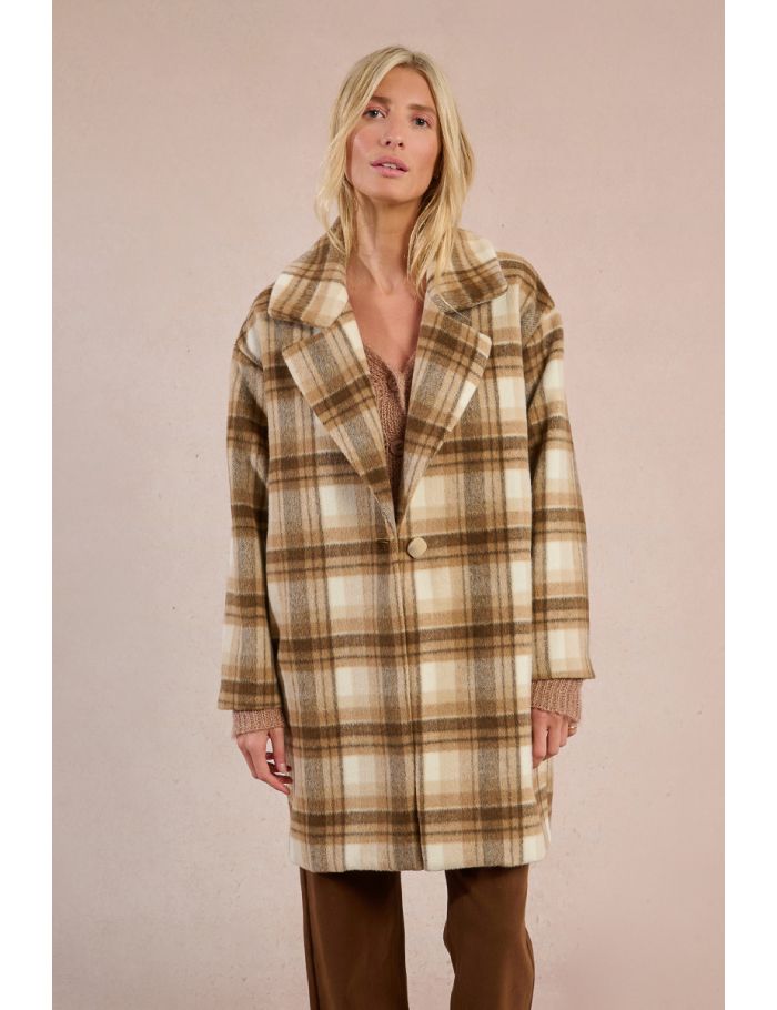 Plaid overcoat coat