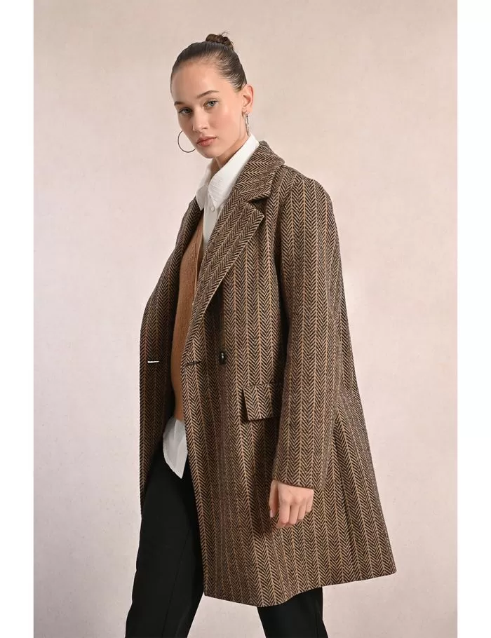 Manteau pardessus rayé