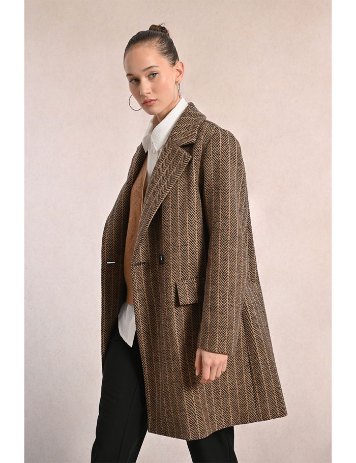Striped overcoat