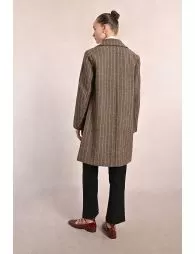 Manteau pardessus rayé