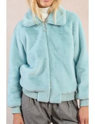 Textured jacket, imitation fur