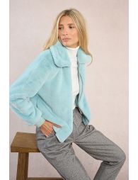 Textured jacket, imitation fur