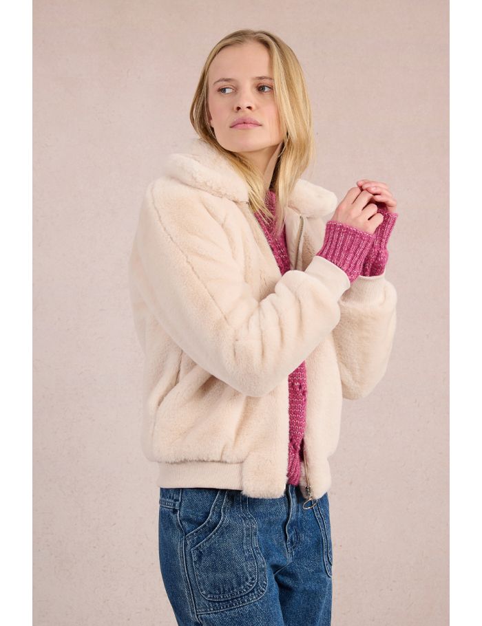 Veste texturée, imitation fourrure