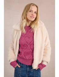 Veste texturée, imitation fourrure