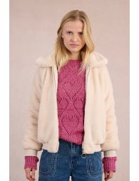 Textured jacket, imitation fur