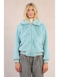 Textured jacket, imitation fur