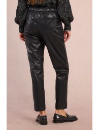 Faux leather jogger pants