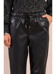 Faux leather jogger pants