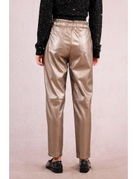 Faux leather jogger pants