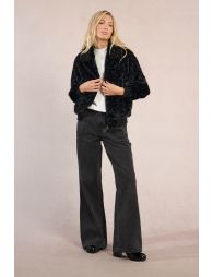 Textured jacket, imitation fur in zigzag