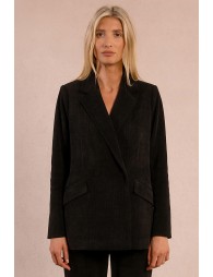 Blazer  aterciopelado con cuello y solapa