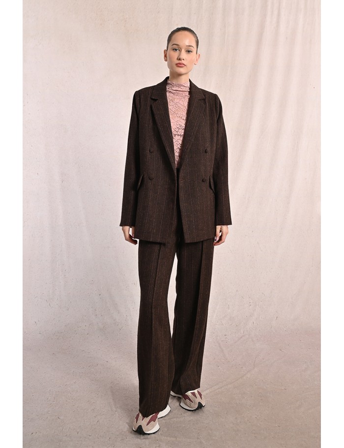Blazer droit et croisé à rayrures
