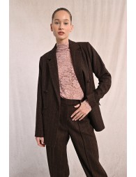 Blazer droit et croisé à rayrures