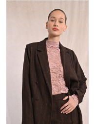 Blazer droit et croisé à rayrures