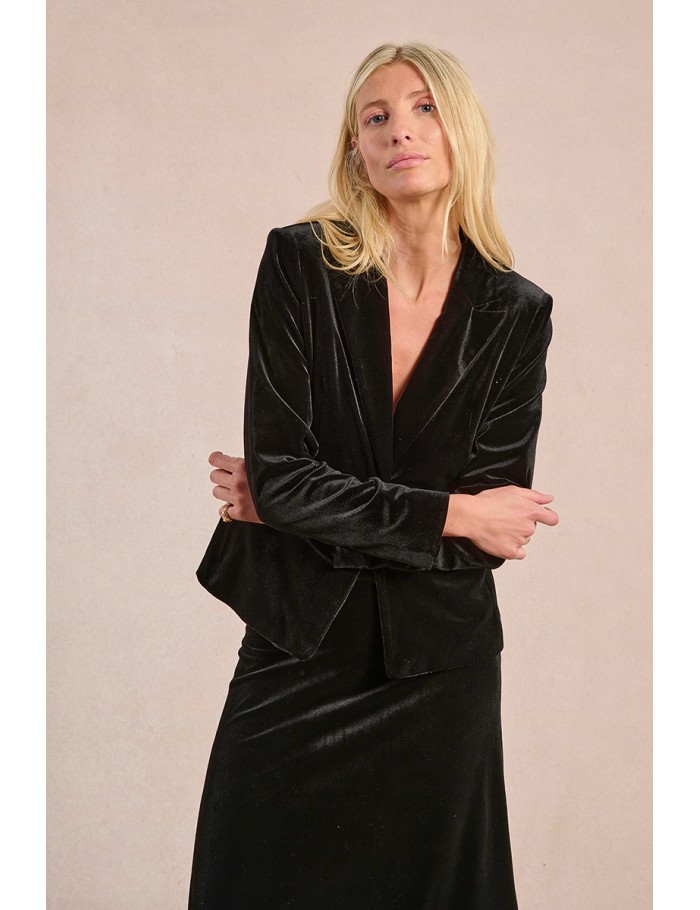 Blazer droit en velours