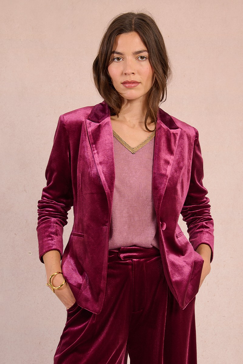 Blazer droit en velours