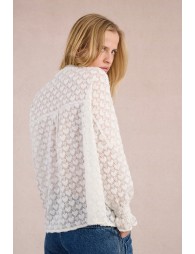 Chemise ajourée à motif cœur