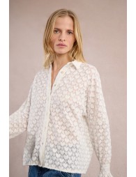 Chemise ajourée à motif cœur