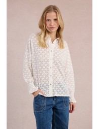 Chemise ajourée à motif cœur