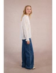 Chemise ajourée à motif cœur