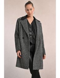 Straight herringbone coat