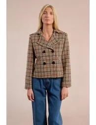 Manteau court à carreaux