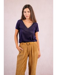 T-shirt encolure V irisée